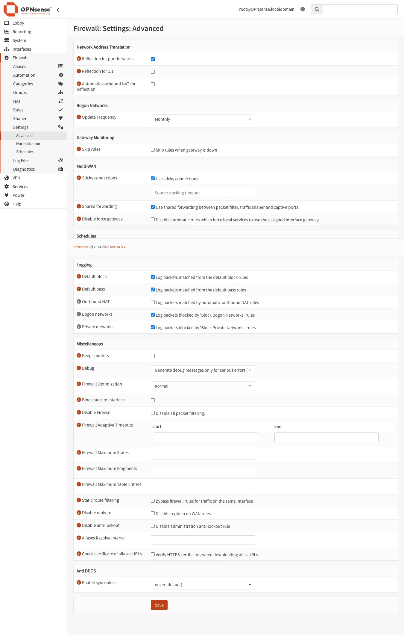 OPNsense NAT Reflection Settings