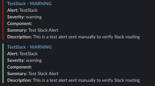 slack receives alerts